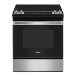 Whirlpool 30-in Glass Top 4 burners 4.8-cu ft Slide-In Electric Range ( Fingerprint Resistant Stainless