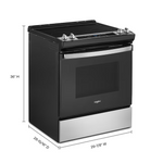 Whirlpool 30-in Glass Top 4 burners 4.8-cu ft Slide-In Electric Range ( Fingerprint Resistant Stainless