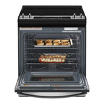 Whirlpool 30-in Glass Top 4 burners 4.8-cu ft Slide-In Electric Range ( Fingerprint Resistant Stainless