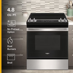 Whirlpool 30-in Glass Top 4 burners 4.8-cu ft Slide-In Electric Range ( Fingerprint Resistant Stainless