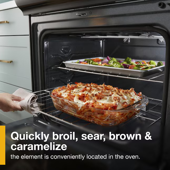 Whirlpool 30-in Glass Top 4 burners 4.8-cu ft Slide-In Electric Range ( Fingerprint Resistant Stainless