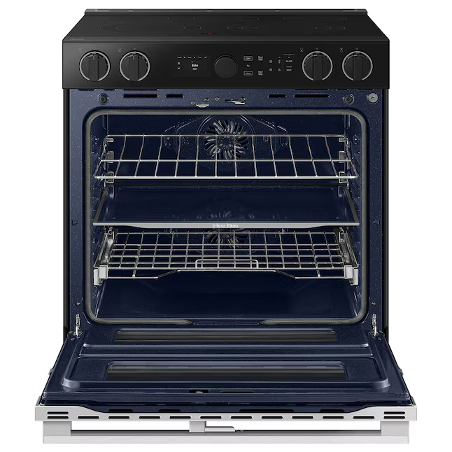 Samsung - Bespoke 6.3 Cu. Ft. Slide-In Electric Convection Range with Flex Duo Convertible Double Oven Technology - Stainless Steel, NSE6DG8550SR/AA *BE, MSRP: $2,799.00, FINAL PRICE: $1,199.99 + TAX
