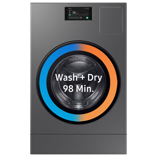 Samsung Bespoke 5.3-cu ft Capacity Dark Steel Ventless All-In-One Washer Dryer Combo, WD53DBA900HZ *JR2509, Retail: $3,299.00, FINAL PRICE: $1,499.99 + TAX