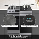 Samsung Bespoke 6.3 cu. ft. Smart Slide-In Induction Range with Ambient Edge Lighting & Air Sous Vide in Matte Black Steel