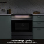 Samsung Bespoke 6.3 cu. ft. Smart Slide-In Induction Range with Ambient Edge Lighting & Air Sous Vide in Matte Black Steel