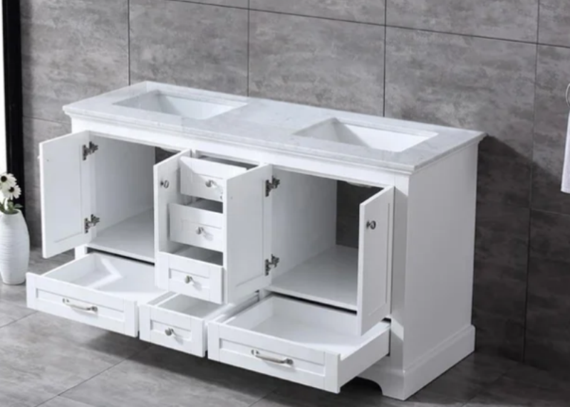 Rose 72-in Double Sink Vanity with Engineered Carrara Top in White, ROSE5072WH, FINAL PRICE: $1,399.99 + TAX