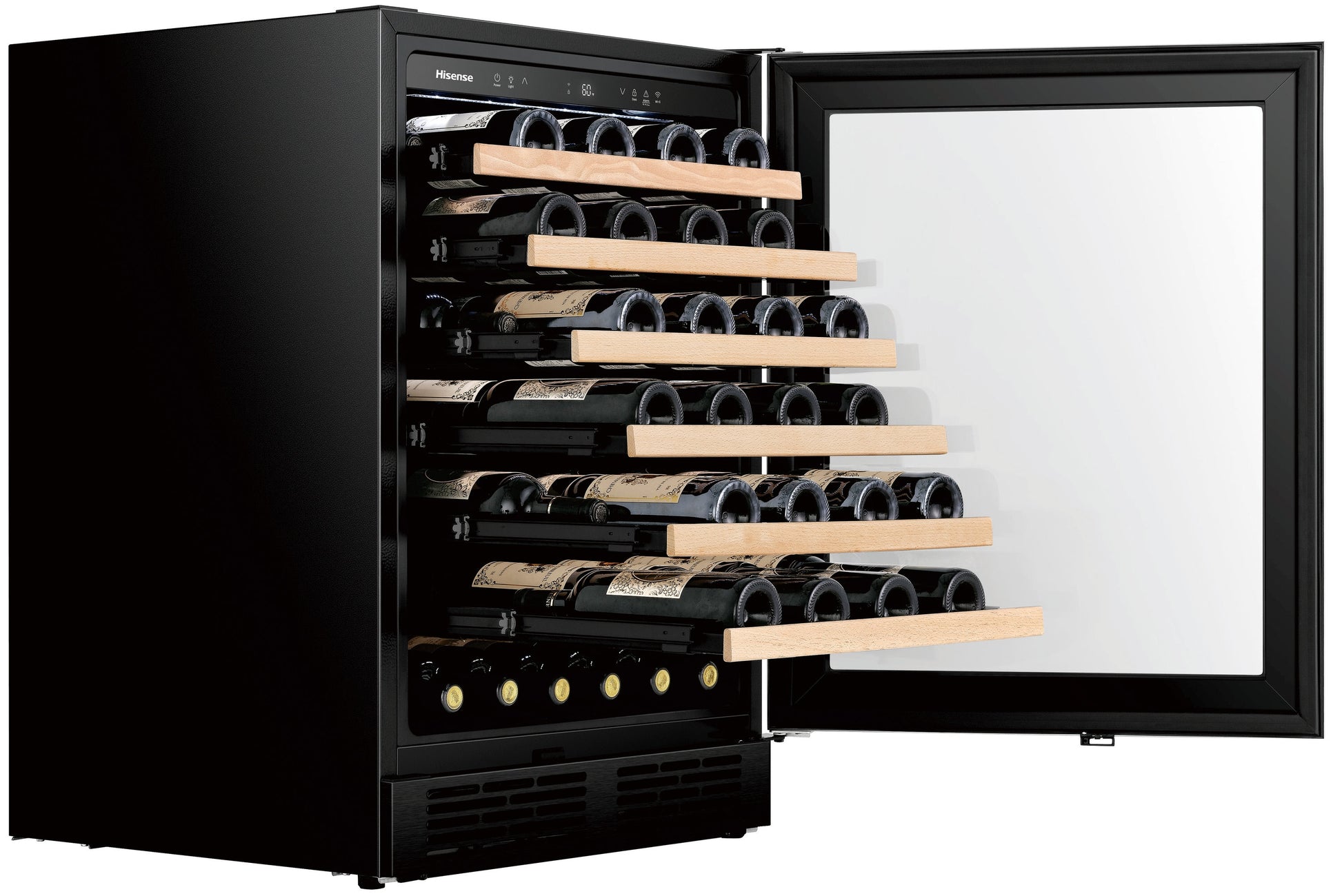 Hisense 23.4-in W 54 -Bottles Stainless steel Built-in/Freestanding Indoor Wine Cooler