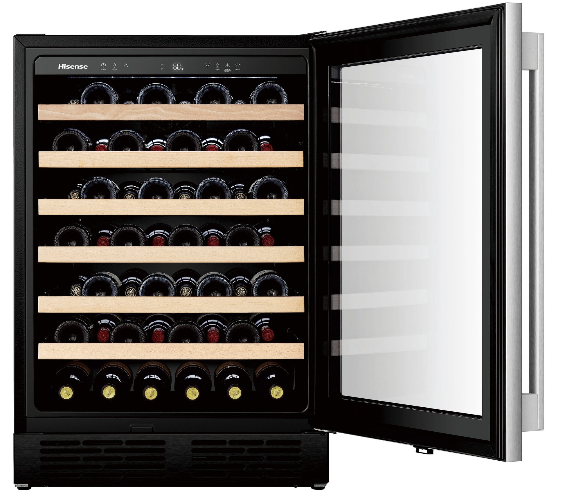 Hisense 23.4-in W 54 -Bottles Stainless steel Built-in/Freestanding Indoor Wine Cooler
