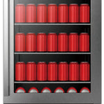 Hisense 23.4-in W 164 -Can Capacity Stainless Steel Built-in/Freestanding Indoor Beverage Refrigerator with Glass Door