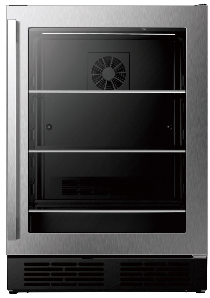 Hisense 23.4-in W 164 -Can Capacity Stainless Steel Built-in/Freestanding Indoor Beverage Refrigerator with Glass Door