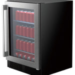 Hisense 23.4-in W 164 -Can Capacity Stainless Steel Built-in/Freestanding Indoor Beverage Refrigerator with Glass Door