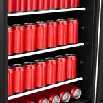 Hisense 23.4-in W 164 -Can Capacity Stainless Steel Built-in/Freestanding Indoor Beverage Refrigerator with Glass Door