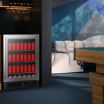 Hisense 23.4-in W 164 -Can Capacity Stainless Steel Built-in/Freestanding Indoor Beverage Refrigerator with Glass Door