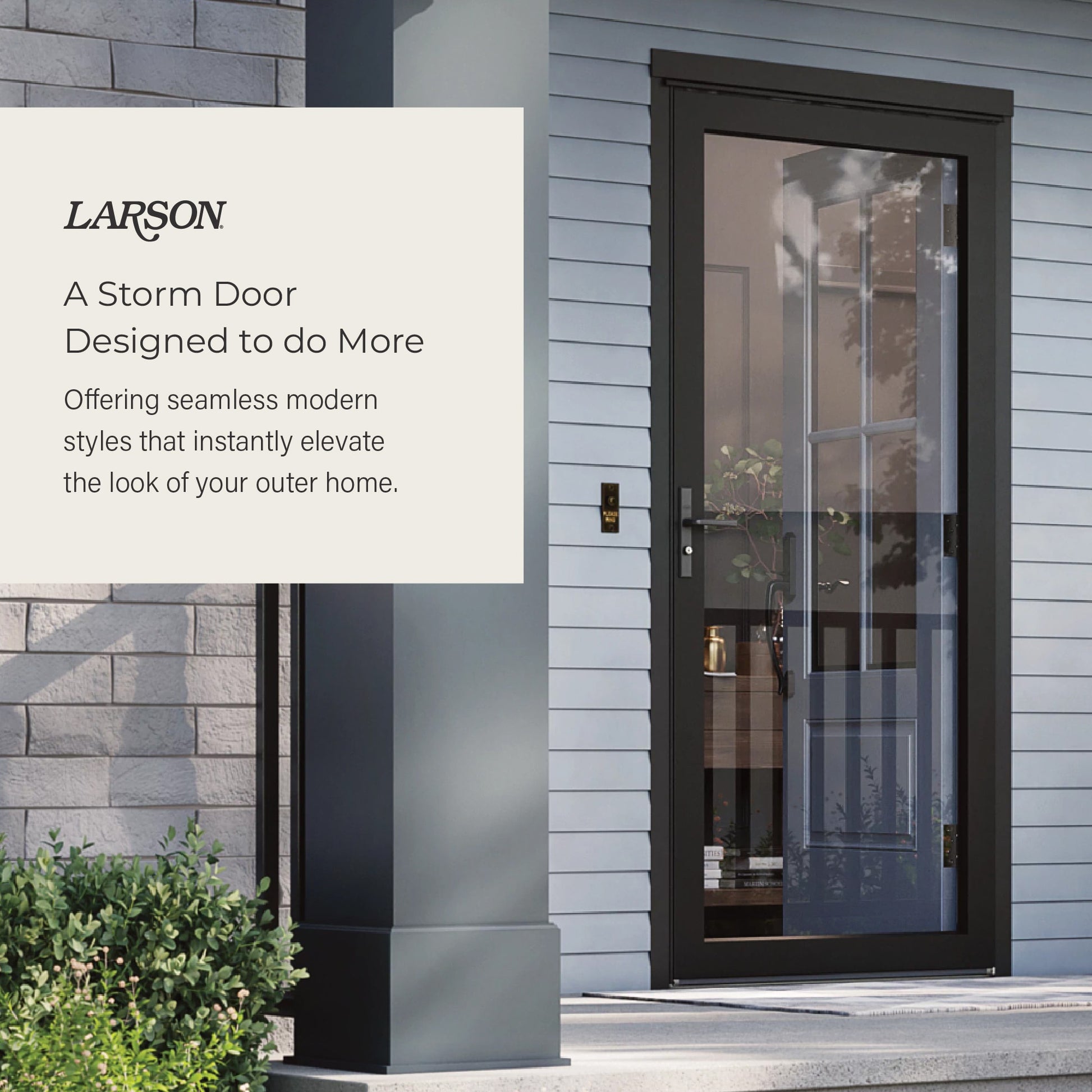 LARSON Platinum Fullview 36-in x 81-in White Linen Aluminum Left-hand Outswing/Right Hinge Storm Door with Interchangeable Screen ( No handle )