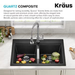 Kraus Quarza Drop-in or undermount 33-in x 22.0-in Quartz Double equal bowl Kitchen Sink, KGD-433B, FINAL PRICE: $179.99 + TAX