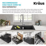 Kraus Quarza Drop-in or undermount 33-in x 22.0-in Quartz Double equal bowl Kitchen Sink, KGD-433B, FINAL PRICE: $179.99 + TAX