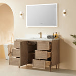Sunflower 48-in Single Sink Vanity with Engineered Carrara Top in Light Coffee, Sunflower26048LC [FB310], Retail: $1,950.00, FINAL PRICE: $999.99+ TAX [FBM-108]