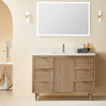 Sunflower 48-in Single Sink Vanity with Engineered Carrara Top in Light Coffee, Sunflower26048LC [FB310], Retail: $1,950.00, FINAL PRICE: $999.99+ TAX [FBM-108]