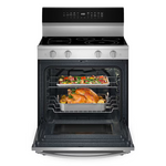 Whirlpool High Speed Preheat 30-in Glass Top 5 burners 5.3-cu ft Air Fry Convection Oven Freestanding Electric Range with WipeClean Coating ( Stainless Steel )