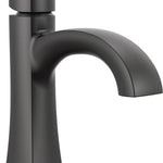 Delta Lacey Matte Black Single hole 1-handle WaterSense Mid-arc Residential Handle Bathroom Sink Faucet with Drain with Deck Plate