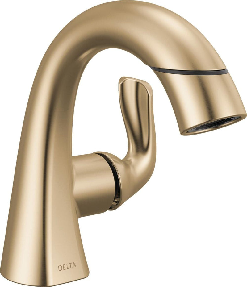 Delta Arvo Champagne Bronze Single hole 1-handle WaterSense Mid-arc Residential Handle