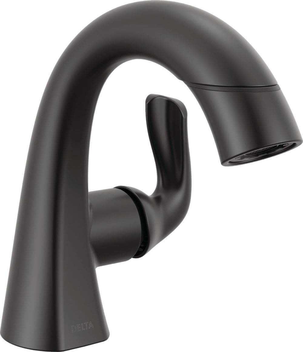 Delta Arvo Single Handle Pull-Down Bathroom Faucet in Matte Black, 15840LF-BLPD, MRSP: $328.45, FINAL PRICE: $69.99 + TAX