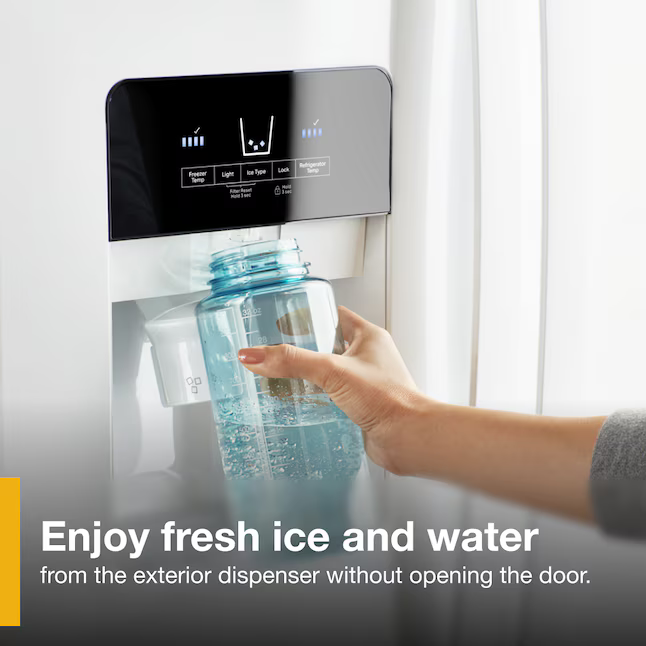 Whirlpool In Door Can Caddy 21.4-cu ft Side-by-Side Refrigerator with Ice Maker and Water and Ice Dispenser, WRS321SDHZ/13 *JR2509, Retail: $1,699.00, FINAL PRICE: $999.99 + TAX