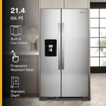 Whirlpool In Door Can Caddy 21.4-cu ft Side-by-Side Refrigerator with Ice Maker and Water and Ice Dispenser, WRS321SDHZ/13 *JR2509, Retail: $1,699.00, FINAL PRICE: $999.99 + TAX