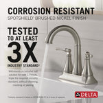 Delta Archdale Two Handle Centerset Bathroom Faucet in Spotshield Brushed Nickel, 25798LF-SP, MRSP: $211.95, FINAL PRICE: $ + TAX
