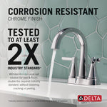 Delta Becker Two Handle Centerset Bathroom Faucet in Chrome, 25891LF, MRSP: $153.15, FINAL PRICE: $ + TAX