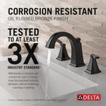 Delta Flynn Oil Rubbed Bronze Widespread 2-handle WaterSense Mid-arc Residential Handle Bathroom Sink Faucet with Drain