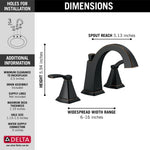 Delta Flynn Oil Rubbed Bronze Widespread 2-handle WaterSense Mid-arc Residential Handle Bathroom Sink Faucet with Drain