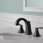 Delta Flynn Oil Rubbed Bronze Widespread 2-handle WaterSense Mid-arc Residential Handle Bathroom Sink Faucet with Drain