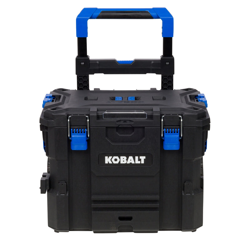 Kobalt CASESTACK 21.5-in W x 26.7-in H x 17.2-in D Black Plastic Rolling Tool Box
