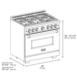 ZLINE KITCHEN & BATH Classic 36-in 6 burners 5.2-cu ft Convection Oven Freestanding Natural Gas Range ( Stainless Steel )