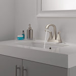 Delta Lacey Two Handle Centerset Bathroom Faucet Brushed Nickel, 25895LF-SP, MSRP: $132.45, FINAL PRICE: $59.99 + TAX