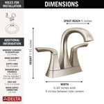 Delta Lacey Two Handle Centerset Bathroom Faucet Brushed Nickel, 25895LF-SP, MSRP: $132.45, FINAL PRICE: $59.99 + TAX