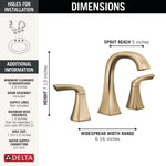 Delta Lacey Champagne Bronze Widespread 2-handle WaterSense Mid-arc Residential Handle Bathroom Sink Faucet with Drain