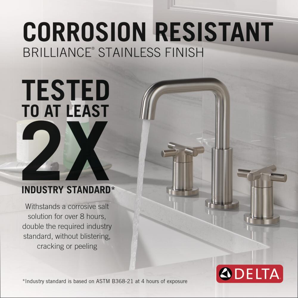 Delta Nicoli Two Handle Widespread Bathroom Faucet in Stainless Steel, 35894LF-SS, MRSP: $449, FINAL PRICE: $ + TAX