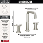 Delta Nicoli Two Handle Widespread Bathroom Faucet in Stainless Steel, 35894LF-SS, MRSP: $449, FINAL PRICE: $ + TAX