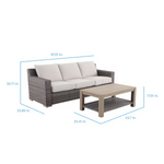 Alpine Reserve Miles Park 2-Piece Wicker Patio Sofa Conversation Set with Cream Cushions, FRS81527T-1A *HD2509, Retail: $1,049.00, FINAL PRICE: $649.99 + TAX