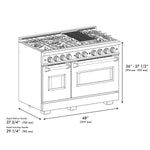 ZLINE KITCHEN & BATH Classic 48-in Standard 4.2-cu ft / 2.5-cu ft Convection Oven Freestanding Double Oven Dual Fuel Range ( Stainless Steel )