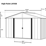 Arrow 10-ft x 8-ft High Point Galvanized steel Metal Storage Shed