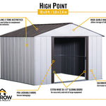 Arrow 10-ft x 8-ft High Point Galvanized steel Metal Storage Shed