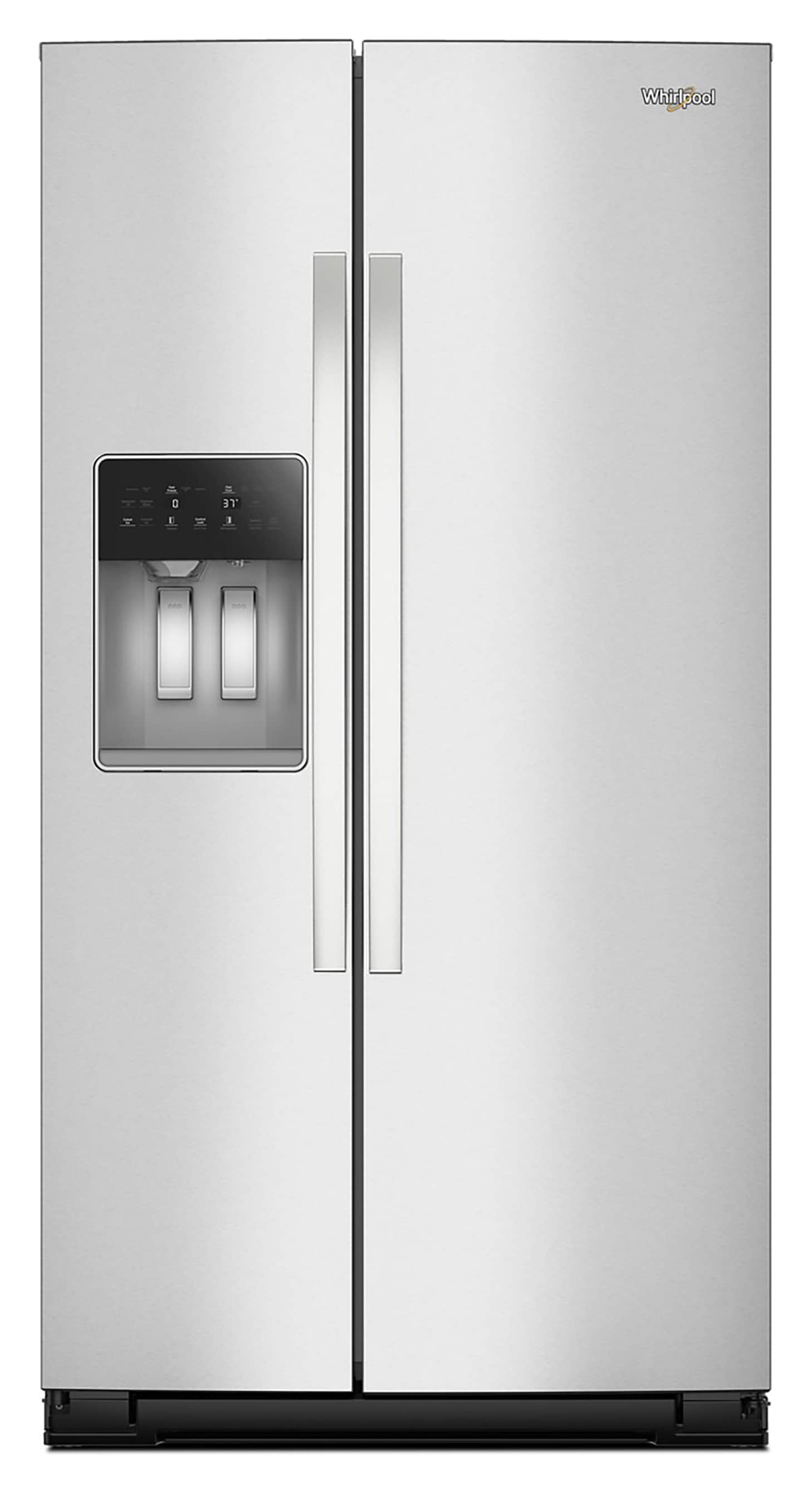 Whirlpool 20.85-cu ft Counter-Depth 36-in Wide Side-by-Side Refrigerator with Ice Maker ,Water and Ice Dispenser ( Fingerprint Resistant Stainless Finish )