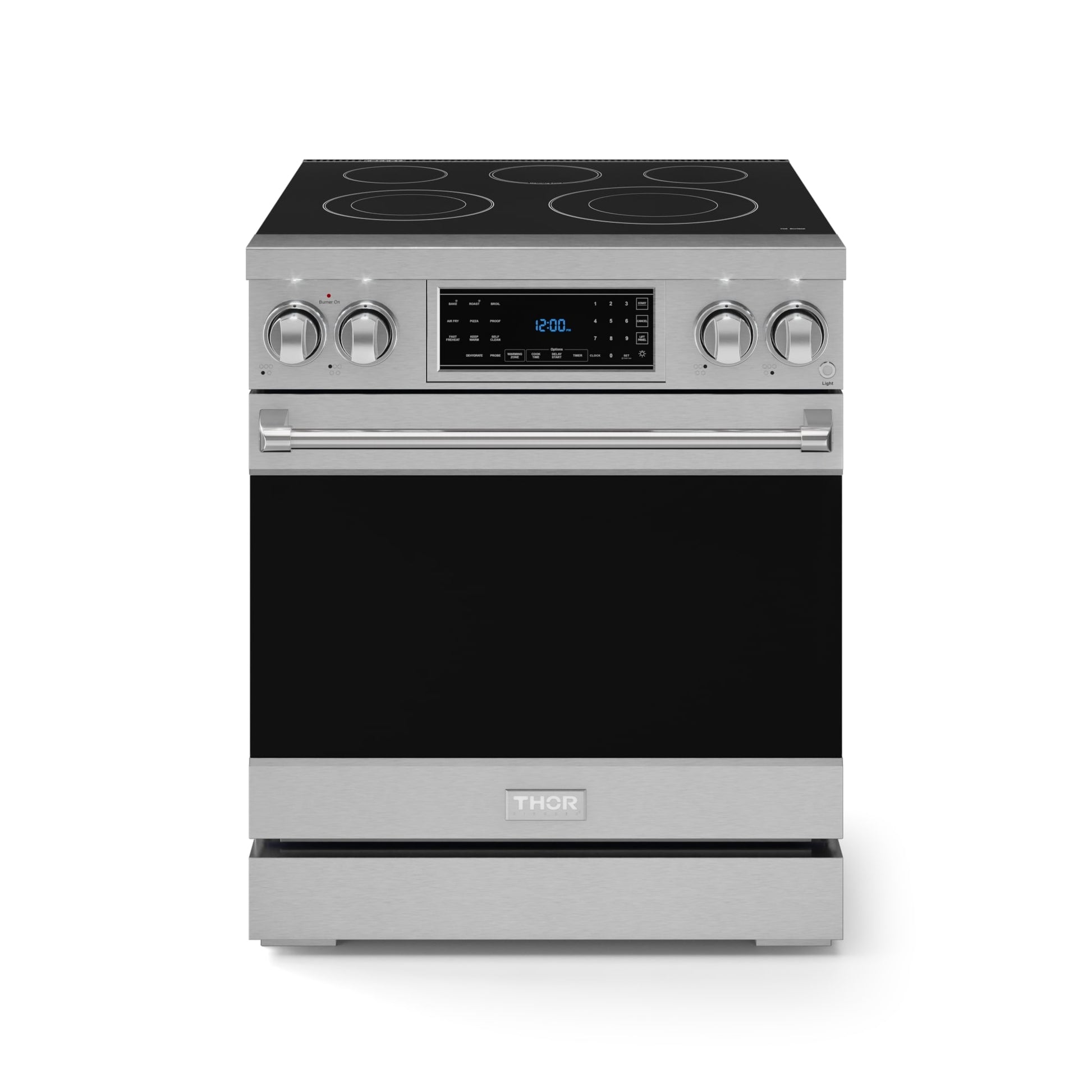 Thor Kitchen Gordon Ramsay Series 30-in Glass Top 5 burners 4.55-cu ft Air Fry Convection Oven Freestanding Electric Range