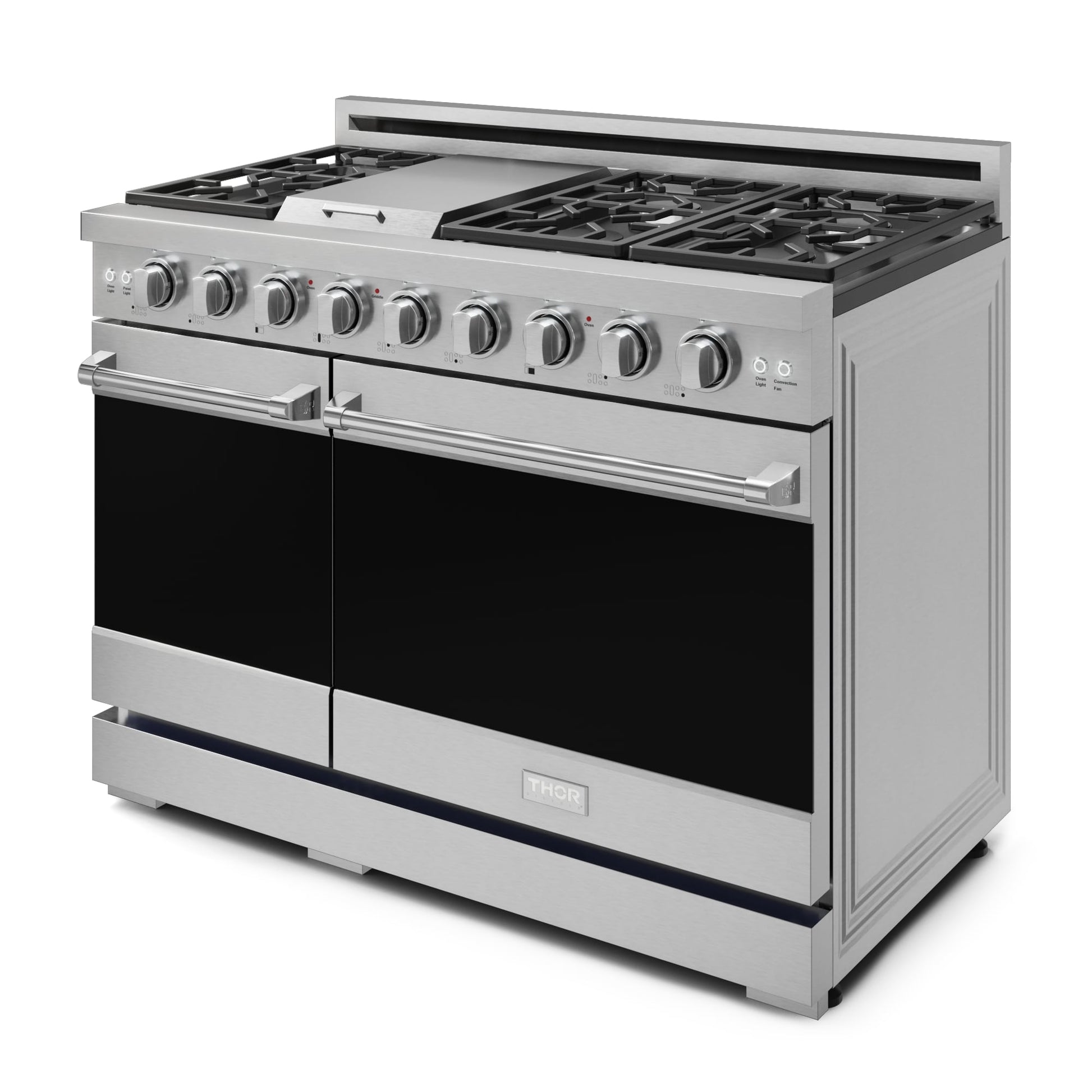 Thor Kitchen Gordon Ramsay Series 48-in 7 burners 4.6-cu ft / 2.2-cu ft Convection Oven Freestanding Double Oven Gas Range ( Stainless Steel )