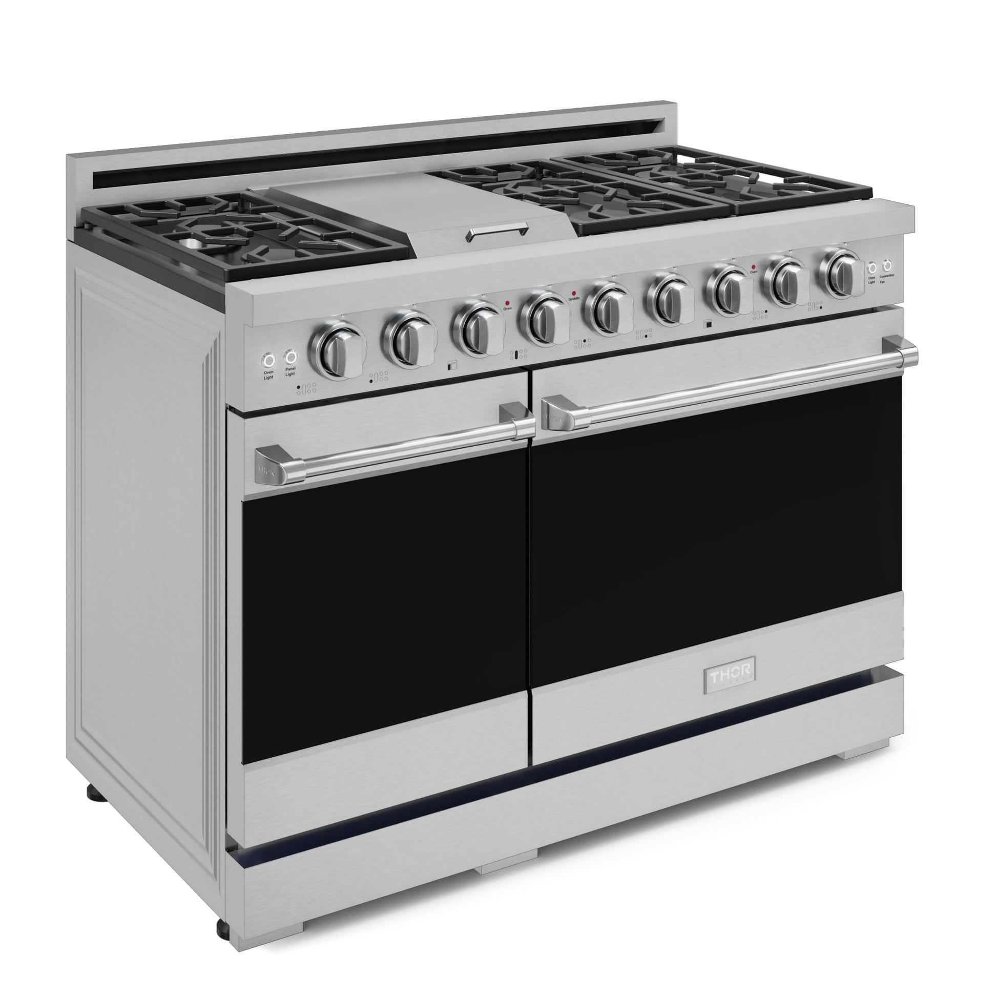 Thor Kitchen Gordon Ramsay Series 48-in 7 burners 4.6-cu ft / 2.2-cu ft Convection Oven Freestanding Double Oven Gas Range ( Stainless Steel )