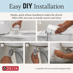 Delta Refresh Premium Elongated Electric Bidet Toilet Seat in White, 893006E-WH, MRSP: $254.49, FINAL PRICE: $ + TAX