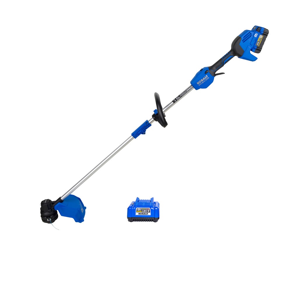 Kobalt 24-volt 14-in Straight Shaft Battery String Trimmer 4.0 Ah (Battery Included) (Charger Included) [FBM-102]